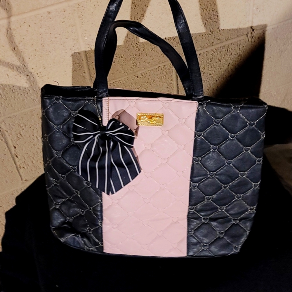 Betsey Johnson Pink and Black Tote